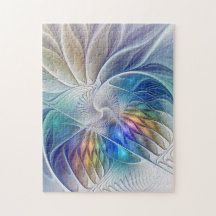 Blumenfantasie, farbenfrohe abstrakte Fraktalblume