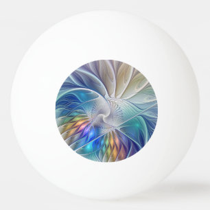 Blumenfantasie, farbenfrohe abstrakte fraktale Blu Tischtennisball