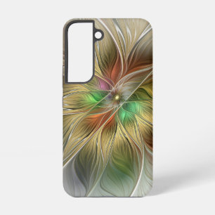 Blumenfantasie mit Gold Modernes Abstraktes Frakta Samsung Galaxy Hülle