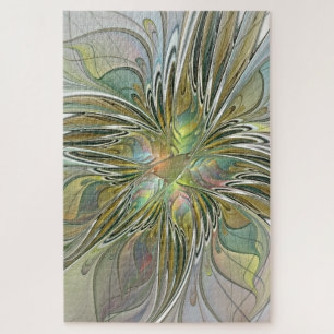 Blumenfantasie Modernes Fraktal Blume mit Gold