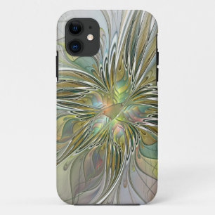 Blumenfantasie Modernes Fraktal Blume mit Gold Case-Mate iPhone Hülle