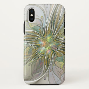 Blumenfantasie Modernes Fraktal Blume mit Gold Case-Mate iPhone Hülle