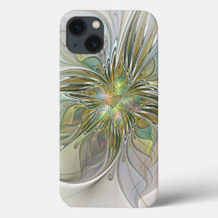 Blumenfantasie Modernes Fraktal Blume mit Gold Case-Mate iPhone Hülle