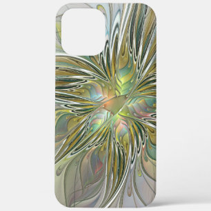 Blumenfantasie Modernes Fraktal Blume mit Gold Case-Mate iPhone Hülle