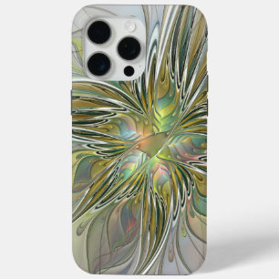Blumenfantasie Modernes Fraktal Blume mit Gold Case-Mate iPhone Hülle