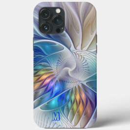 Blumenfantasie, Monogramm der Abstrakten Fraktal-B Case-Mate iPhone Hülle