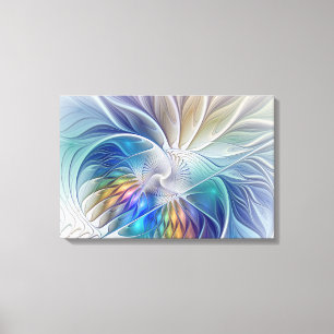 Blumenfantasy, Abstrakte Blume Triptych Leinwanddruck