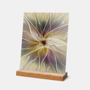 Blumenfantasy Gold Angelpflanzung Abstraktes Frakt Acrylschild