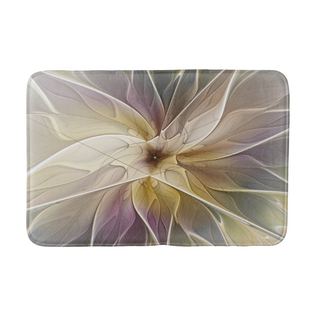 Blumenfantasy Gold Angelpflanzung Abstraktes Frakt Badematte (Vorderseite)