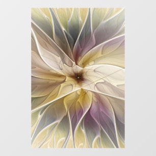 Blumenfantasy Gold Angelpflanzung Abstraktes Frakt Fensteraufkleber