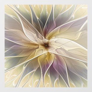 Blumenfantasy Gold Angelpflanzung Abstraktes Frakt Fensteraufkleber
