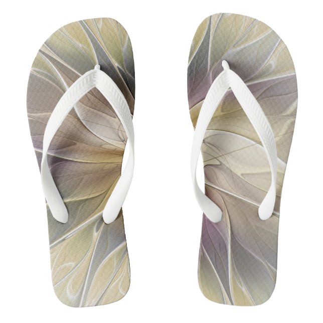 Blumenfantasy Gold Angelpflanzung Abstraktes Frakt Flip Flops (Fußbett)