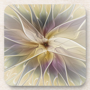 Blumenfantasy Gold Angelpflanzung Abstraktes Frakt Getränkeuntersetzer