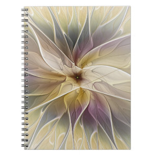 Blumenfantasy Gold Angelpflanzung Abstraktes Frakt Notizblock