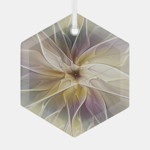 Blumenfantasy Gold Angelpflanzung Abstraktes Frakt Ornament Aus Glas