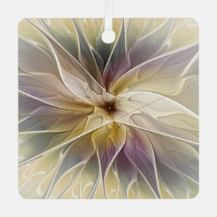 Blumenfantasy Gold Angelpflanzung Abstraktes Frakt Ornament Aus Metall