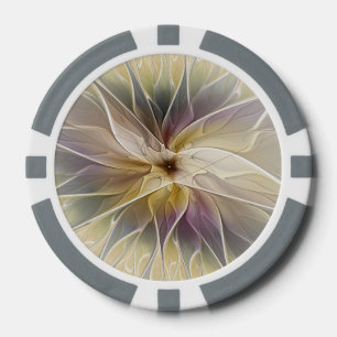 Blumenfantasy Gold Angelpflanzung Abstraktes Frakt Pokerchips