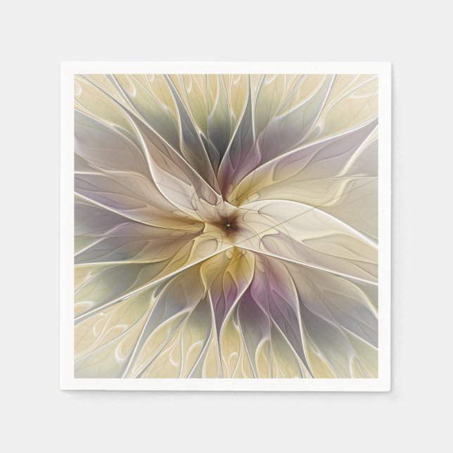 Blumenfantasy Gold Angelpflanzung Abstraktes Frakt Serviette (Vorderseite)