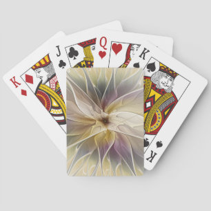 Blumenfantasy Gold Angelpflanzung Abstraktes Frakt Spielkarten