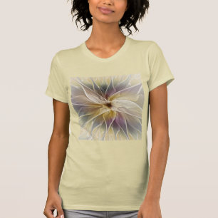 Blumenfantasy Gold Angelpflanzung Abstraktes Frakt T-Shirt