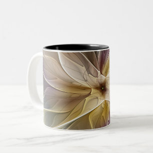 Blumenfantasy Gold Angelpflanzung Abstraktes Frakt Zweifarbige Tasse