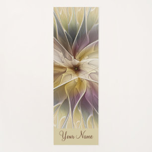 Blumenfantasy Gold Eggplant Abstrakte Blume Name Yogamatte