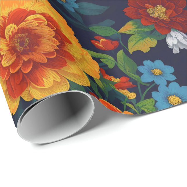 Blumenfantasy-Jeden Anlaß Classic Geschenkpapier (Rolleneckpunkt)