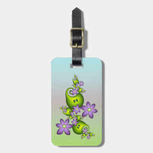 Blumenfantasy Lilac Blume Grüne Formen Fraktal Gepäckanhänger