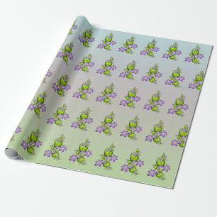 Blumenfantasy Lilac Blume Grüne Formen Fraktal Geschenkpapier