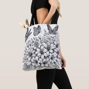Blumenfantasy-Schmetterlingsfarbe Tasche