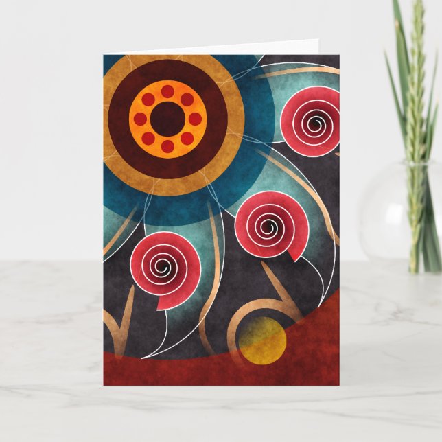 Blumenfarbabstrakte vektorkunst-Gruß-Karte Karte (Vorderseite)