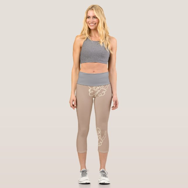 Blumenfarbe Capri Leggings (Vorderseite)