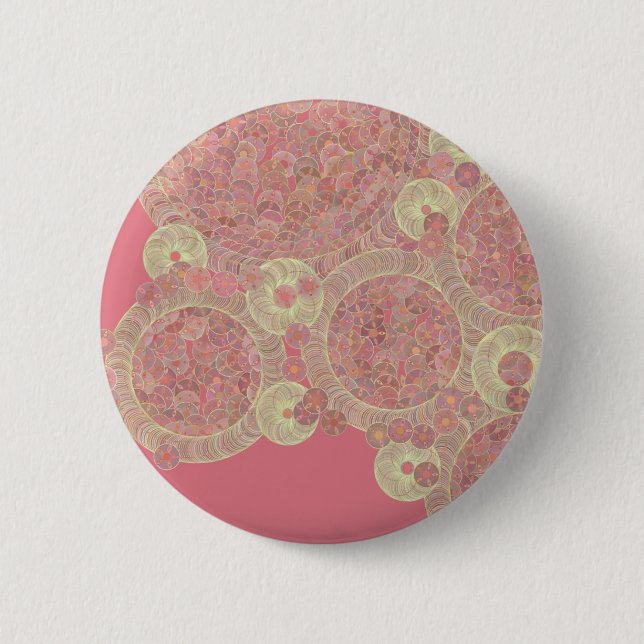 Blumenfarbe des abstrakten rosa Musters Button (Vorderseite)