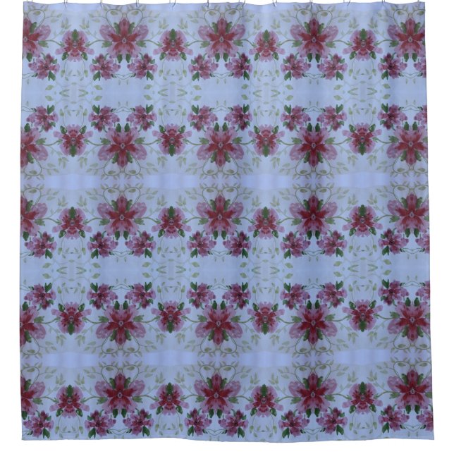Blumenfarbe mit blau duschvorhang (Vorderseite)