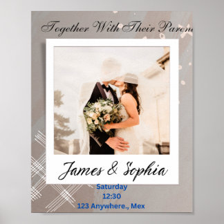 Blumenfarben Einladung zur Hochzeit Postkarte Poster