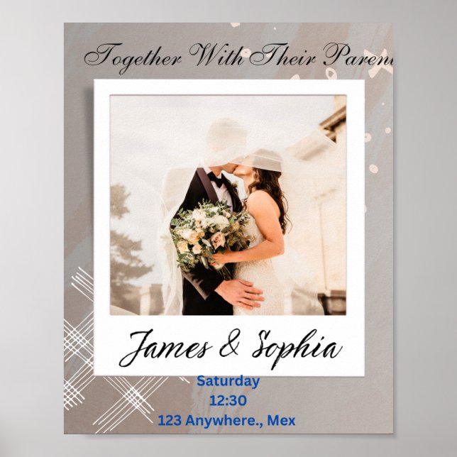 Blumenfarben Einladung zur Hochzeit Postkarte Poster (Vorne)