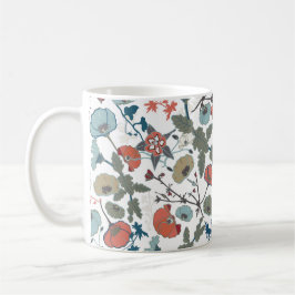 Blumenfarben, fröhlich, blau-orange grüne Blume Kaffeetasse