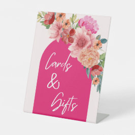 Blumenfarben, hellrosa Brautparty Sockelschild