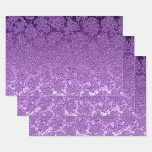 Blumenfarben-Lila Mauve-Farbdruckmuster Präkkulen Geschenkpapier Set