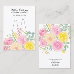 Blumenfarben, rosa Schmuckring Visitenkarte