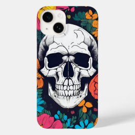 Blumenfarben Skull Art Case-Mate iPhone 14 Hülle