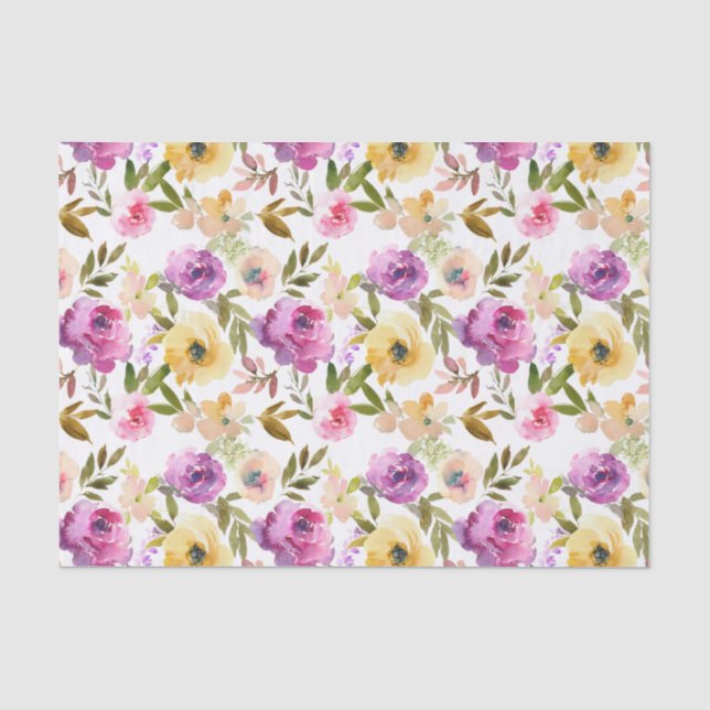 Blumenfarbendekoupage Frühlingsgewebe Seidenpapier (Vorderseite)