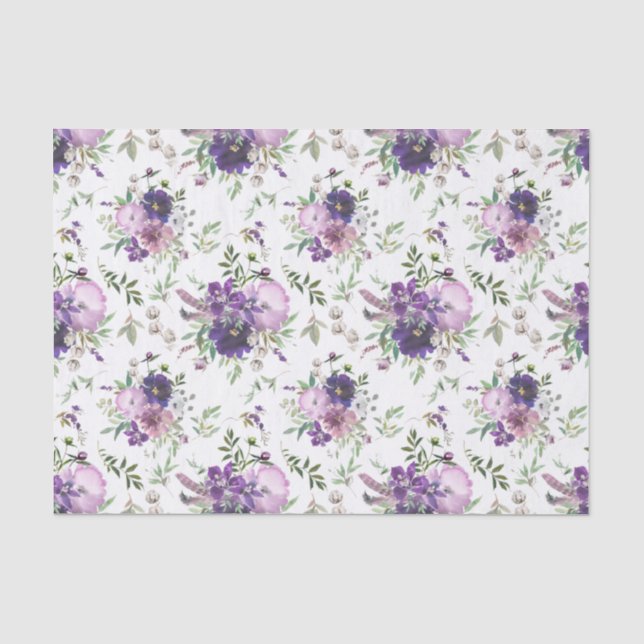Blumenfarbendekoupage Lila Gewebepapier Seidenpapier (Vorderseite)