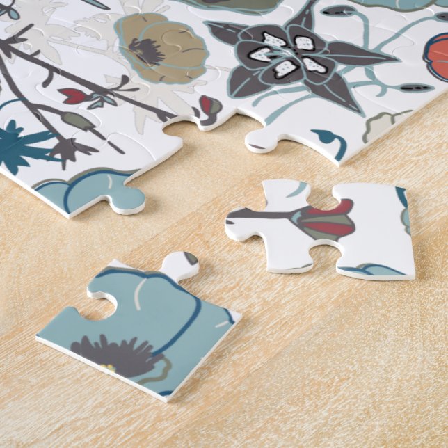 Blumenfarbenfroh-blaues Orangenmuster für Blume (Seite)