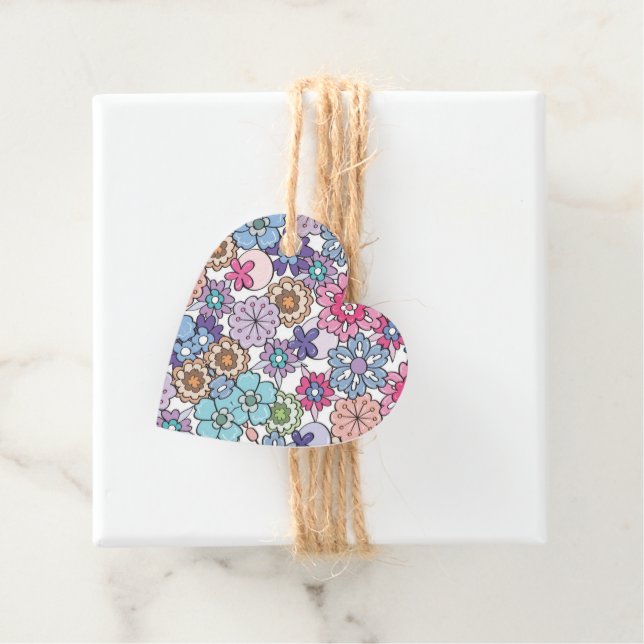 Blumenfarbmuster Geschenkanhänger (Beispiel)