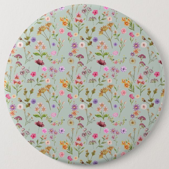 Blumenfarbmuster - rosa, lila, grün button (Vorderseite)