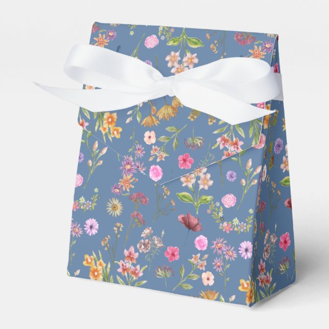 Blumenfarbmuster - rosa, lila, grün geschenkschachtel (Vorderseite)