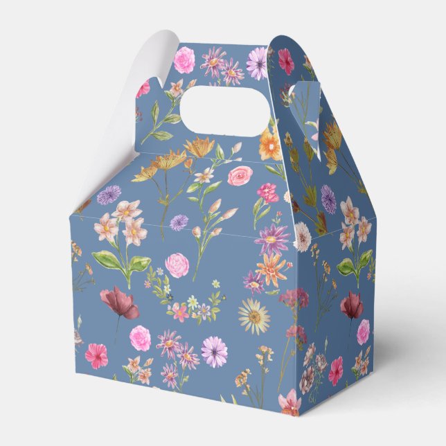 Blumenfarbmuster - rosa, lila, grün geschenkschachtel (Vorderseite)