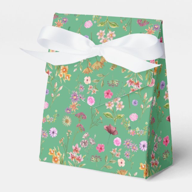 Blumenfarbmuster - rosa, lila, grün geschenkschachtel (Vorderseite)