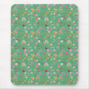 Blumenfarbmuster - rosa, lila, grün mousepad